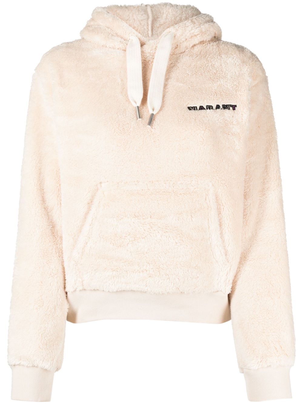 MARANT ÉTOILE Maeva logo刺绣抓绒连帽衫 - 中性色
