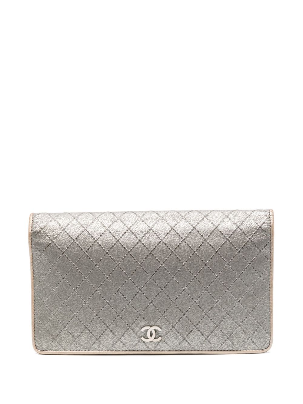 CHANEL Pre-Owned 菱形绗缝钱包（1999-2001年典藏款） - 银色