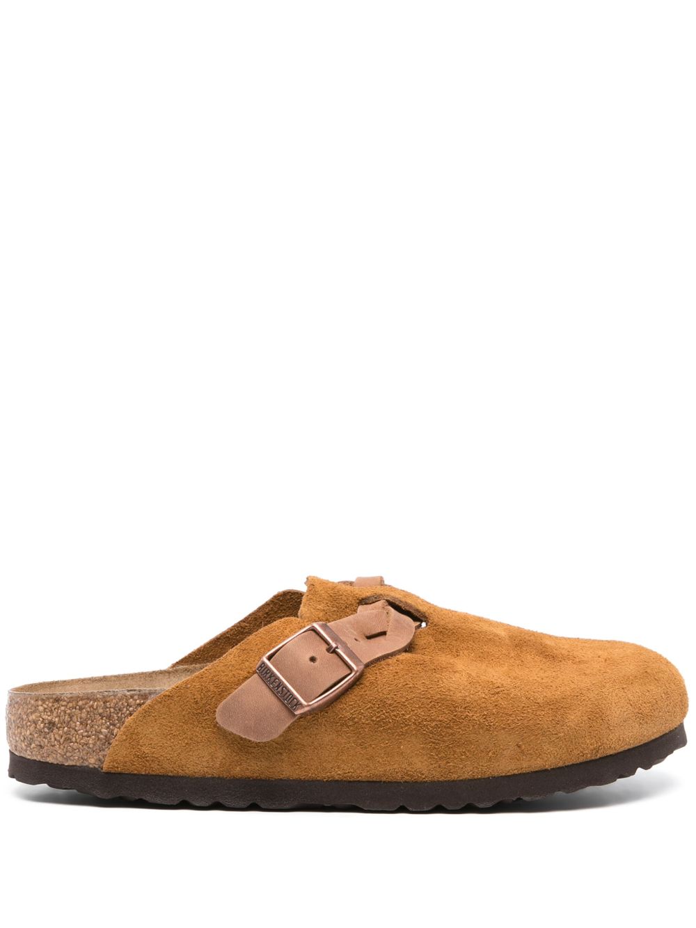 Birkenstock 扣环细节圆头绒面皮穆勒鞋 - 褐色