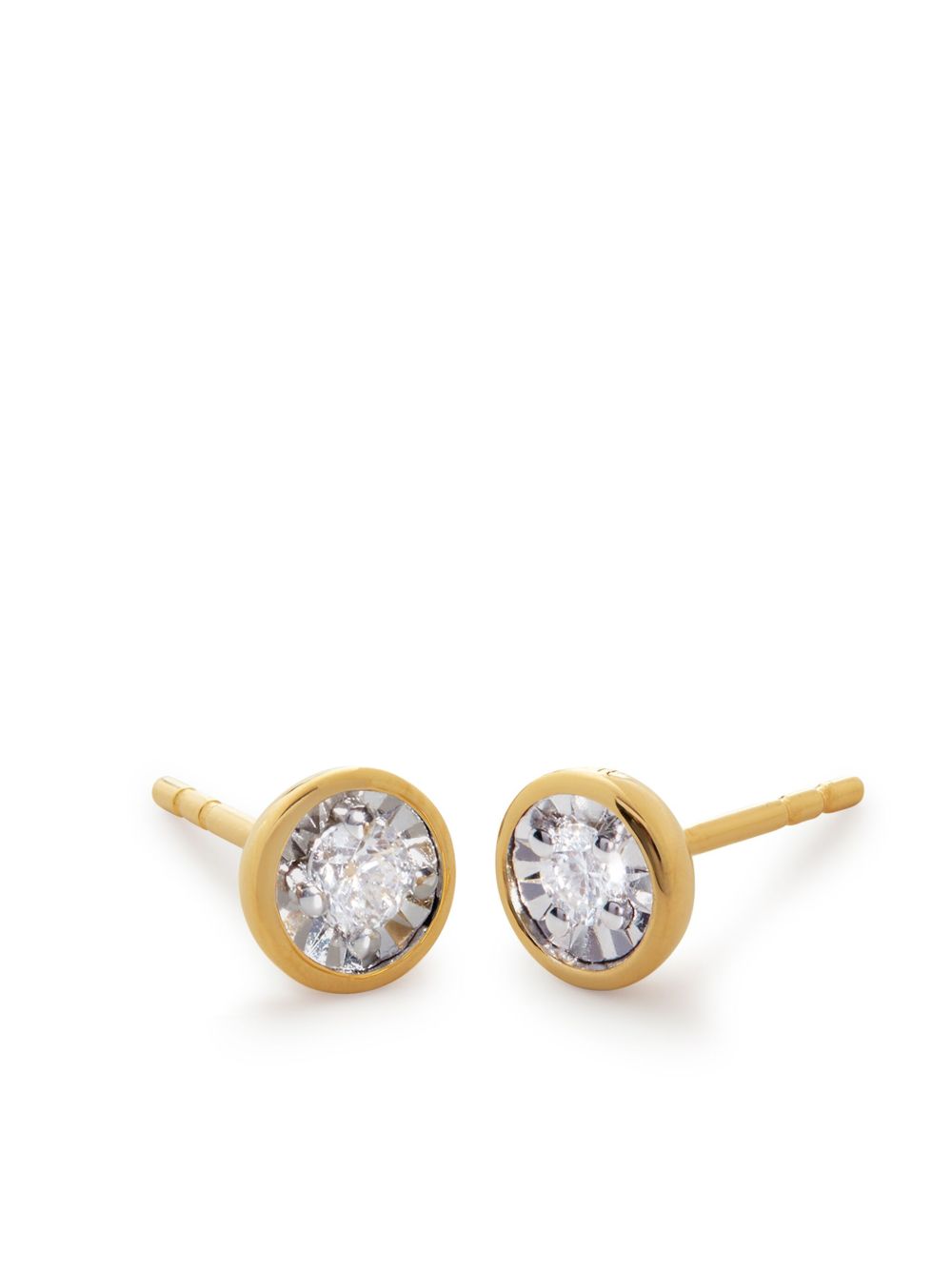 Monica Vinader solitaire earrings - 金色