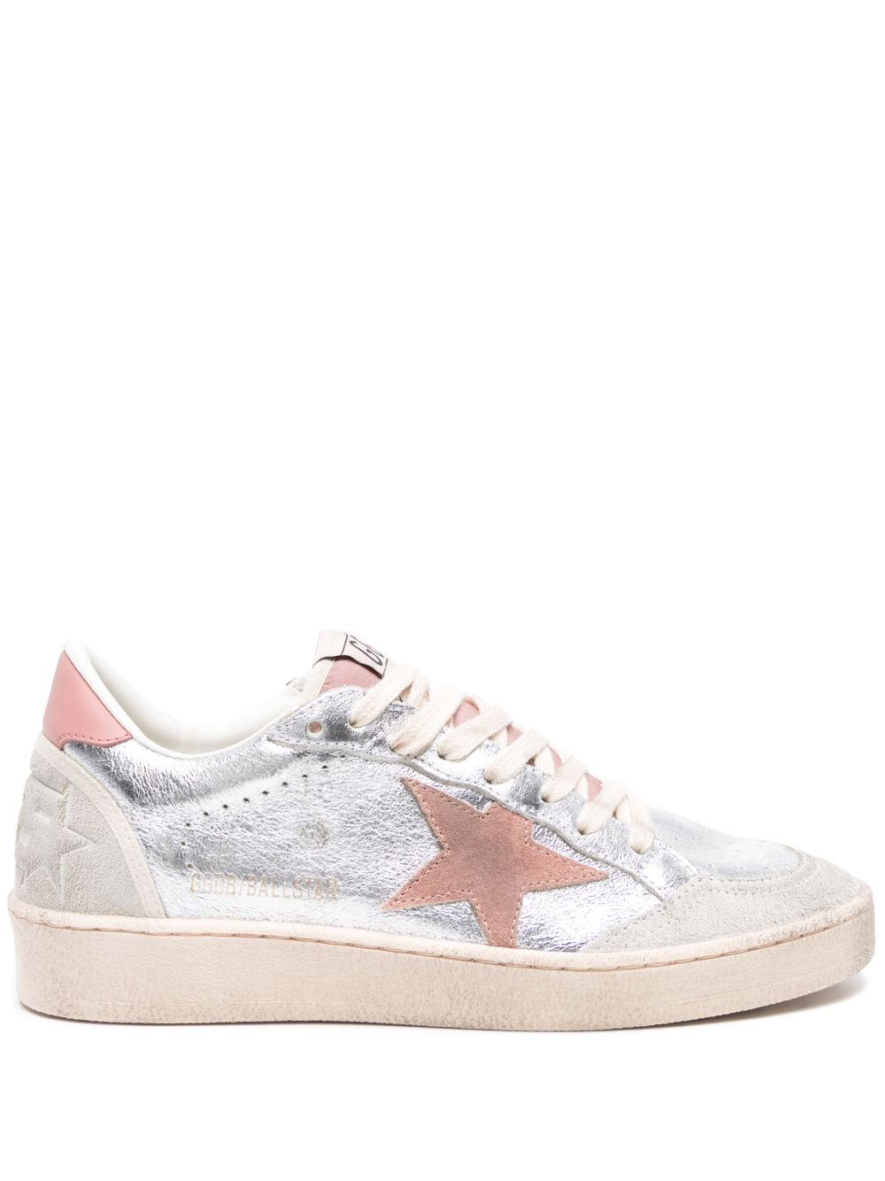 Golden Goose Ballstar 金属感皮质运动鞋 - 银色