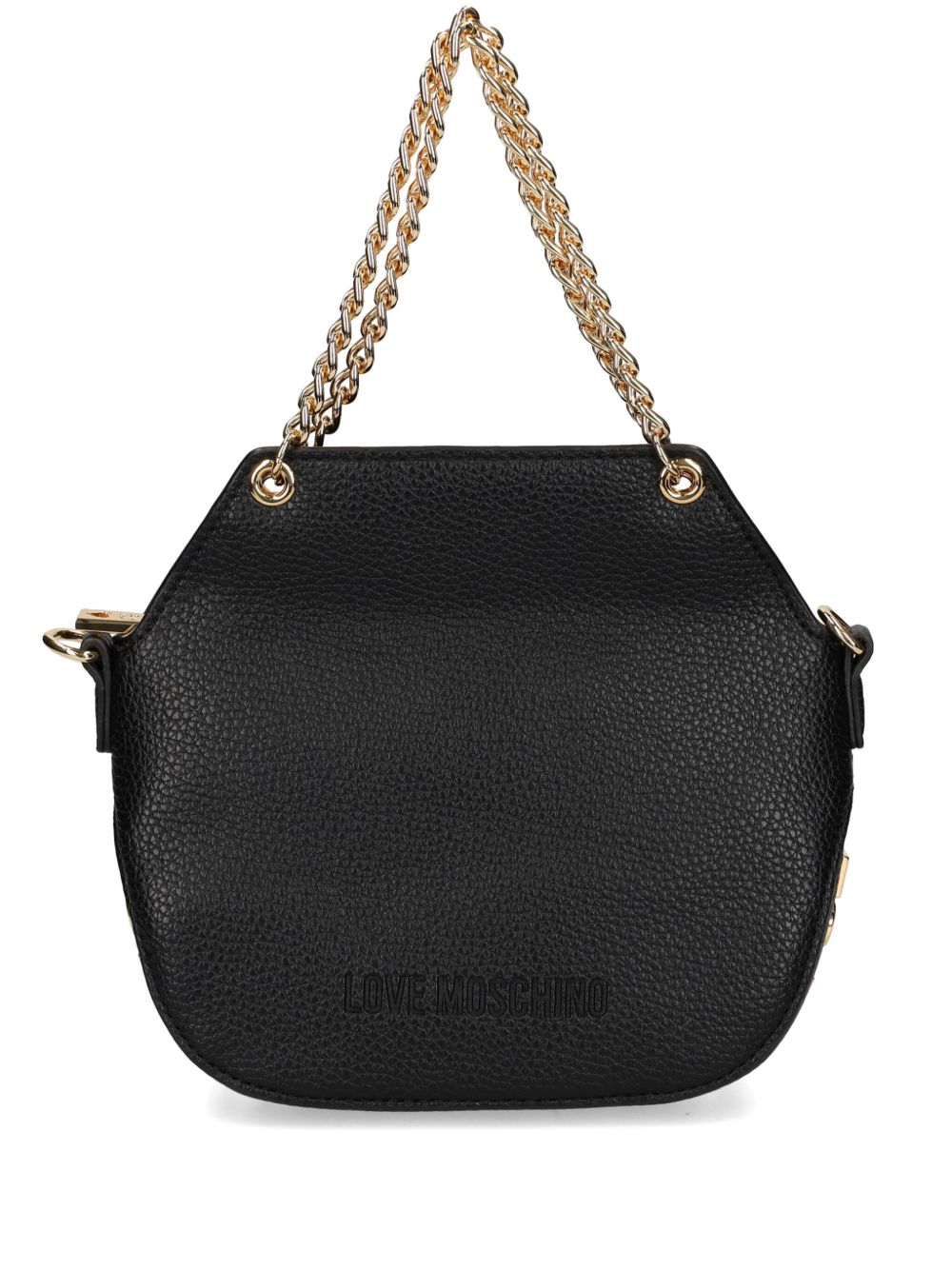 Love Moschino logo人造皮革手提包 - 黑色