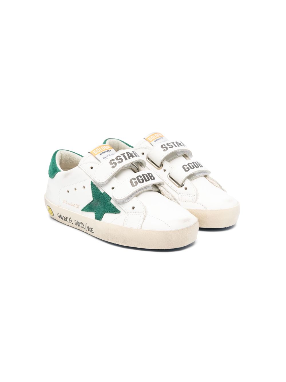Golden Goose Kids Old School 皮质运动鞋 - 白色