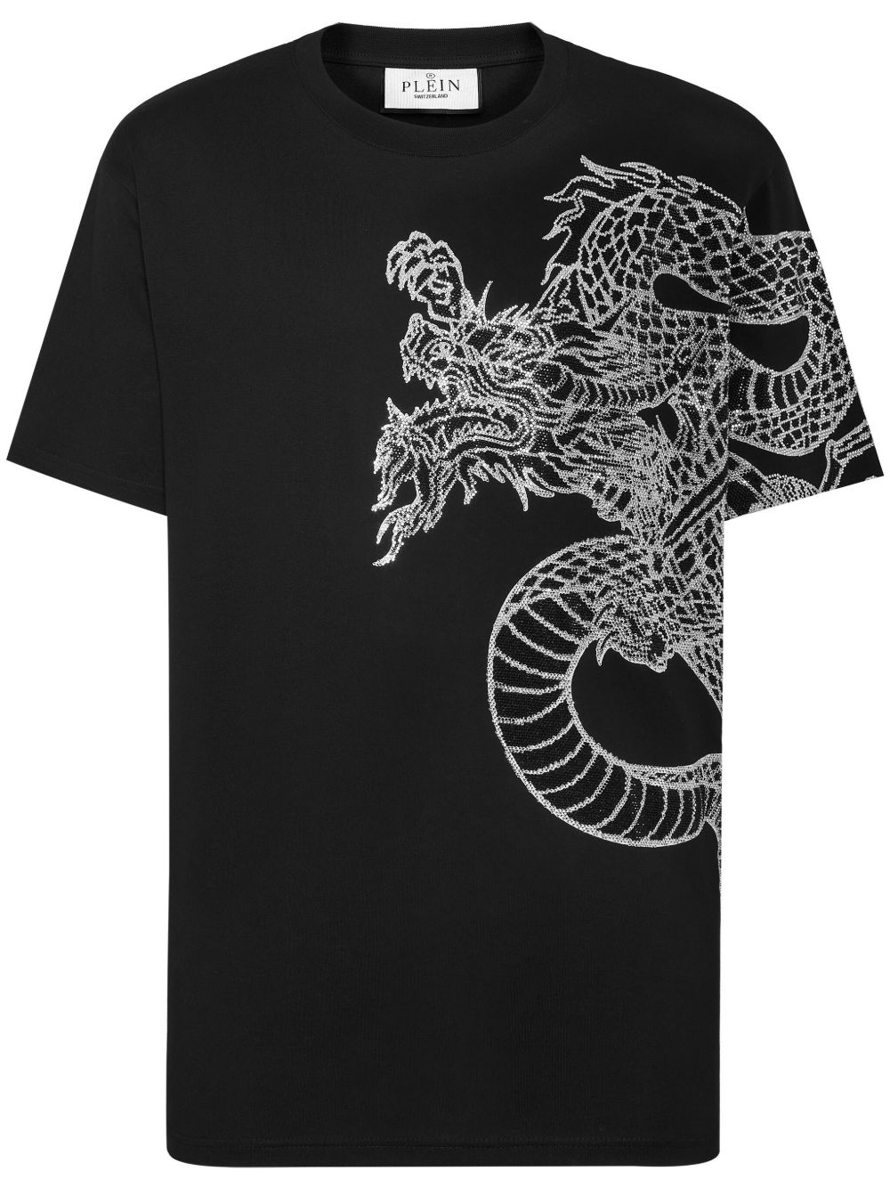 Philipp Plein Dragon Strass T恤 - 黑色