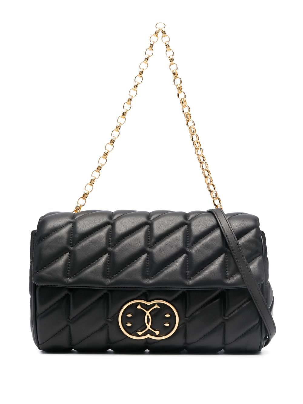 Moschino Double Smile 绗缝单肩包 - 黑色