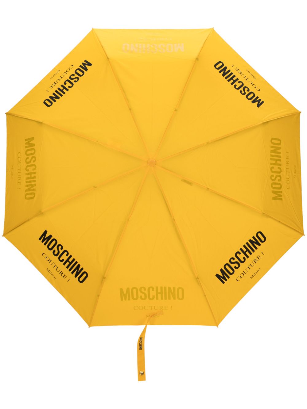 Moschino logo印花轻便雨伞 - 黄色