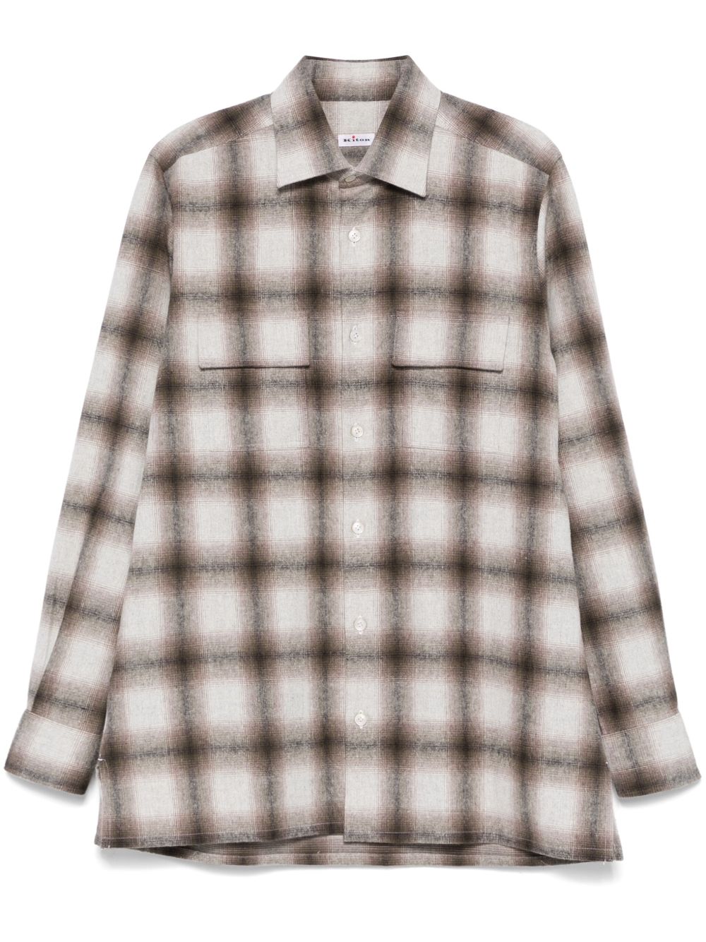 Kiton 法兰绒衬衫 - 褐色