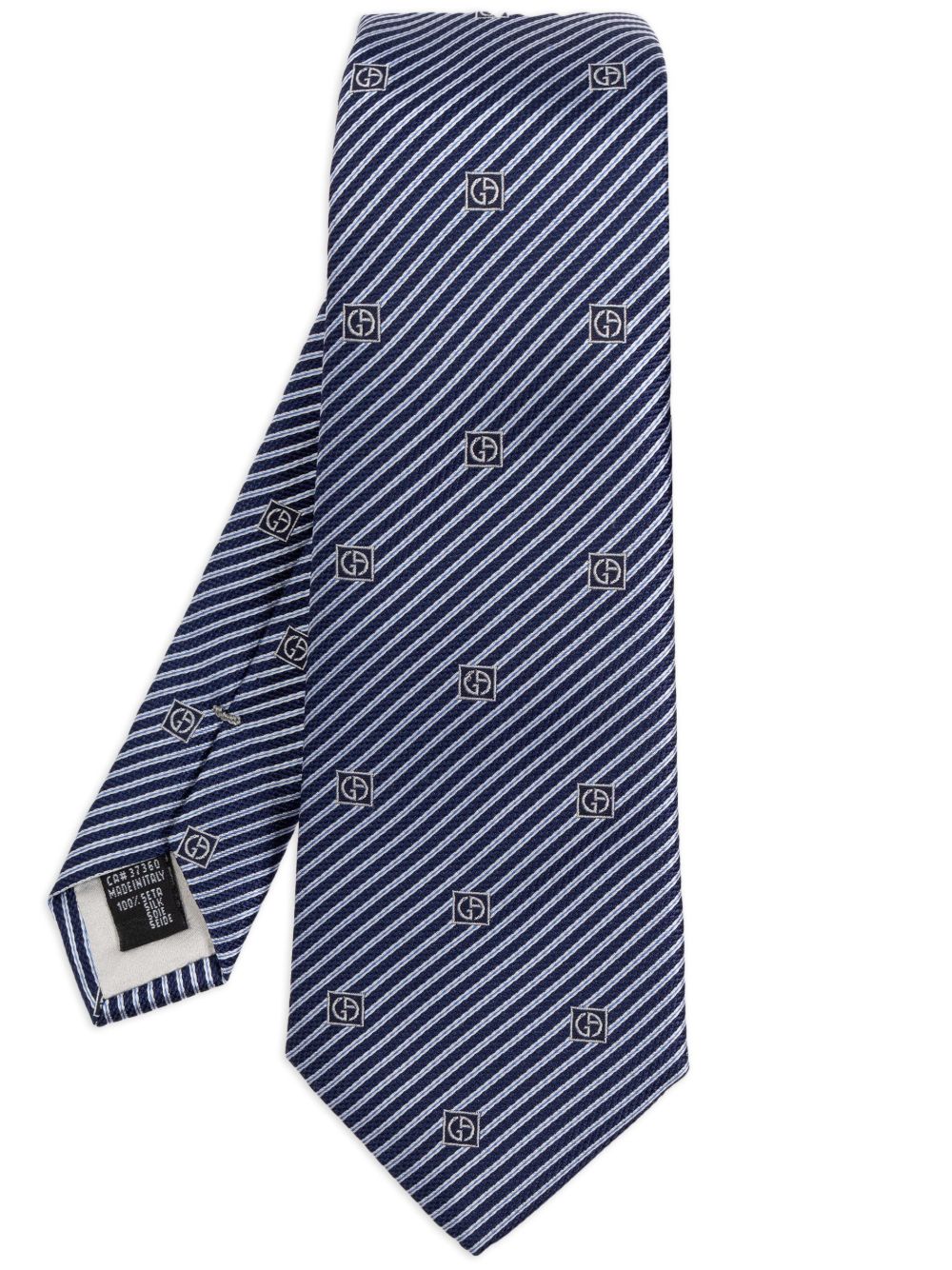 Giorgio Armani 条纹领带 - 蓝色