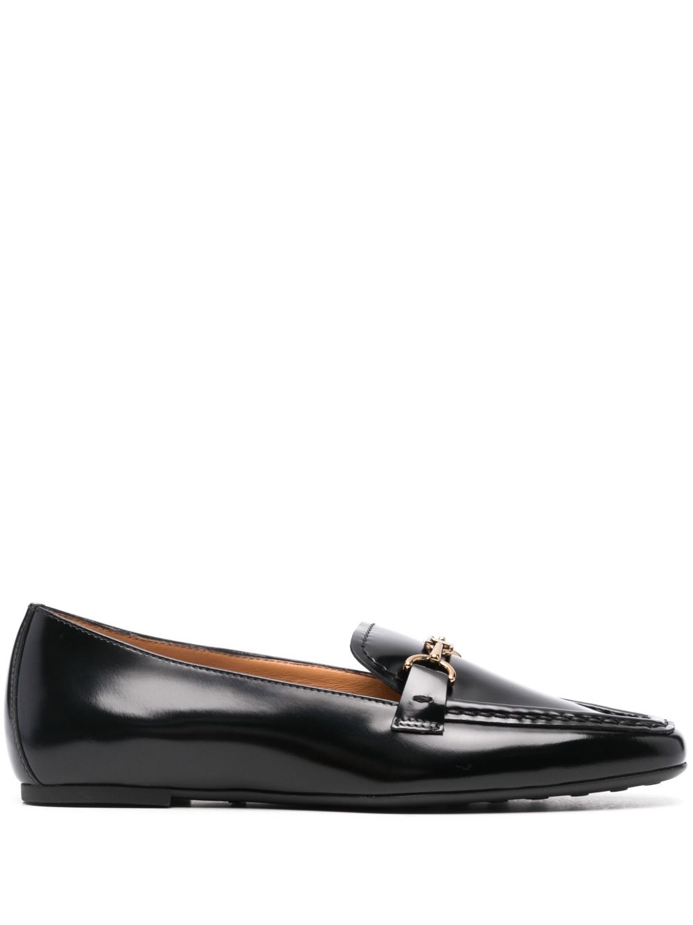 Tod's 马衔扣细节皮质乐福鞋 - 黑色