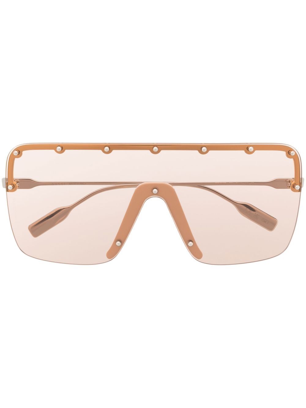 Gucci Eyewear 护目镜式镜框太阳眼镜 - 银色