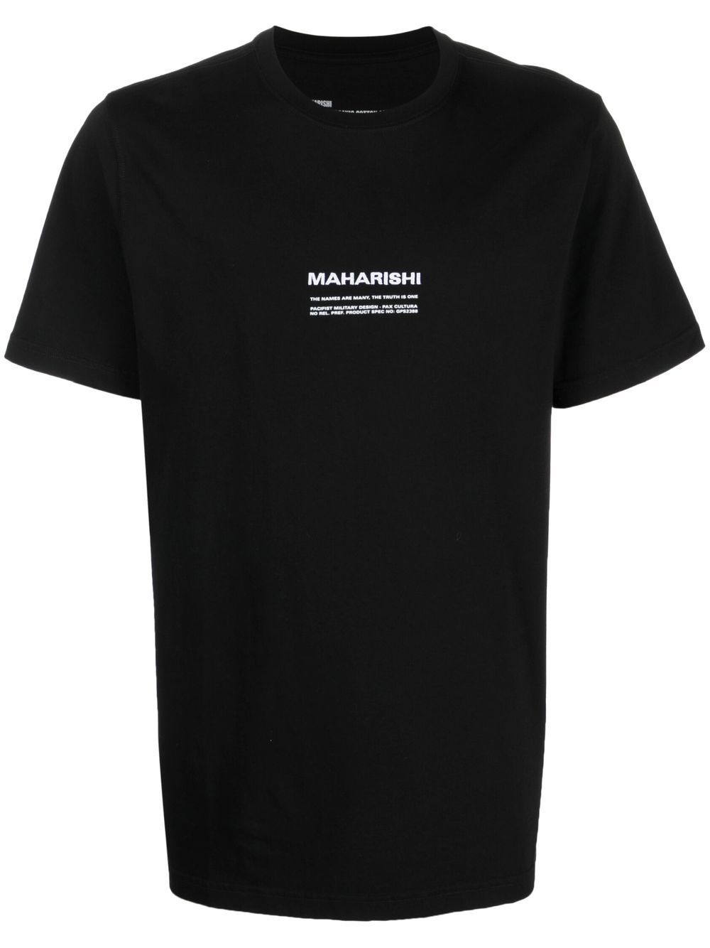 Maharishi logo刺绣T恤 - 黑色