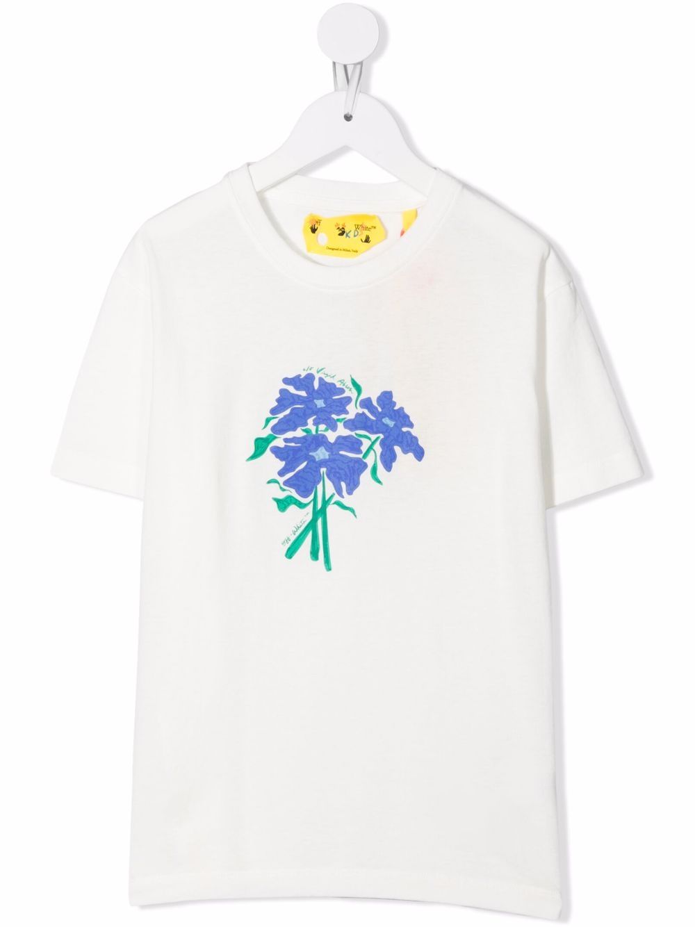 Off-White Kids 淡紫色花卉印花短袖T恤 - 白色