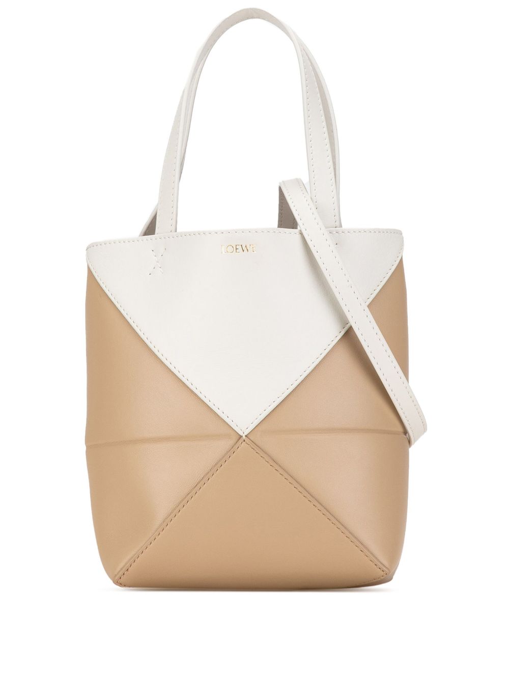 Loewe Pre-Owned Mini Puzzle Fold 双色托特包（2023年典藏款） - 褐色