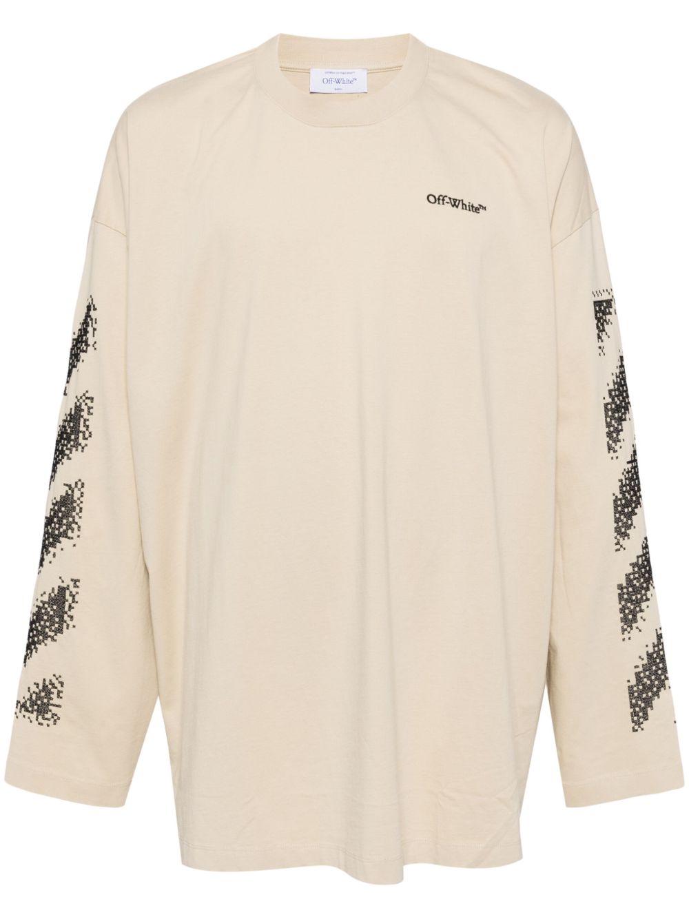 Off-White logo刺绣长袖T恤 - 中性色