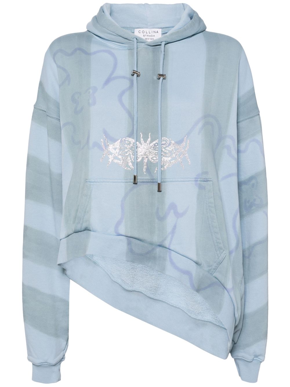Collina Strada Flower Stripe 连帽衫 - 蓝色