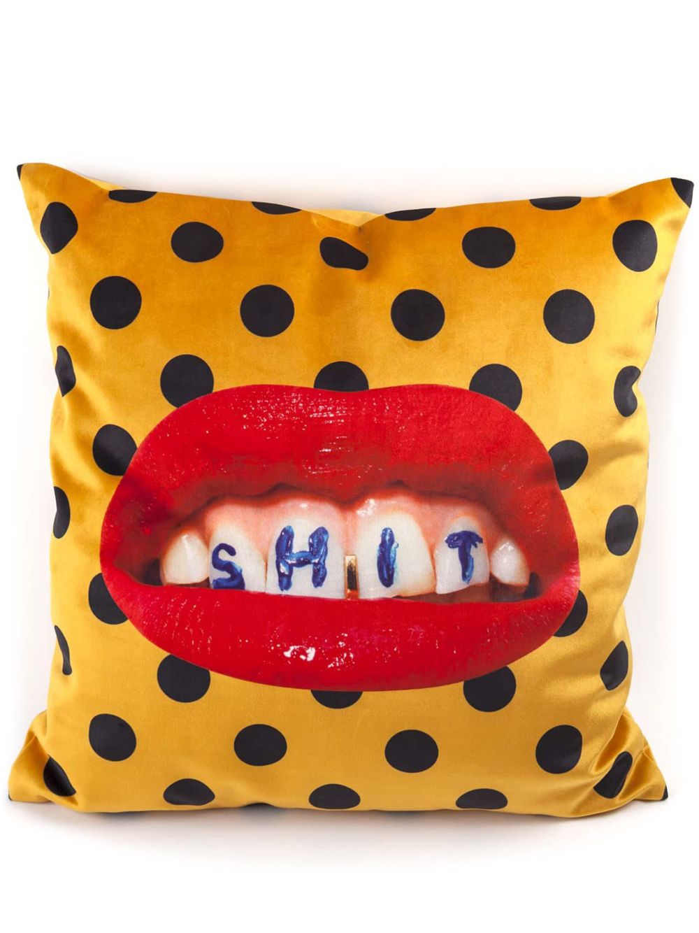 Seletti Shit 抱枕（50厘米 x 50厘米） - 黄色
