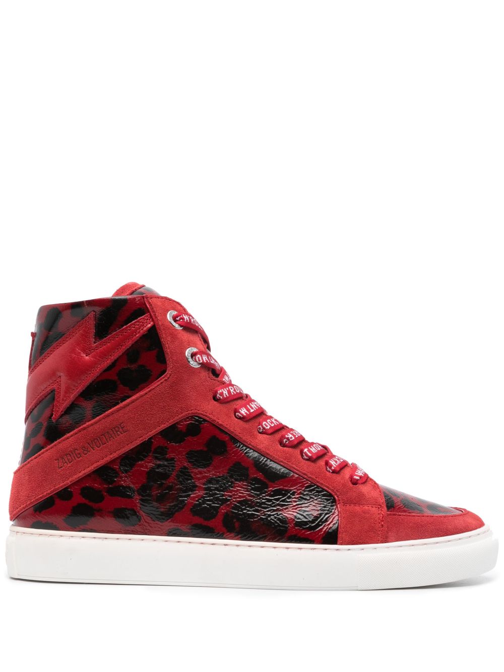 Zadig&Voltaire ZV1747 High Flash 拼接板鞋 - 红色