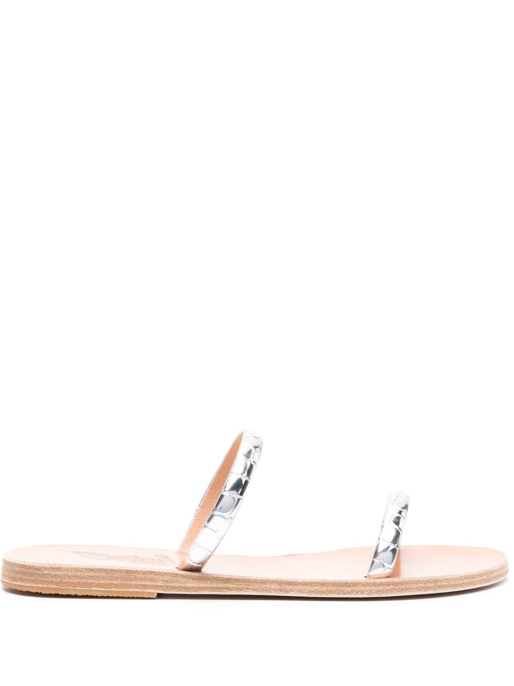 Ancient Greek Sandals Echidna 平底皮质凉鞋 - 银色
