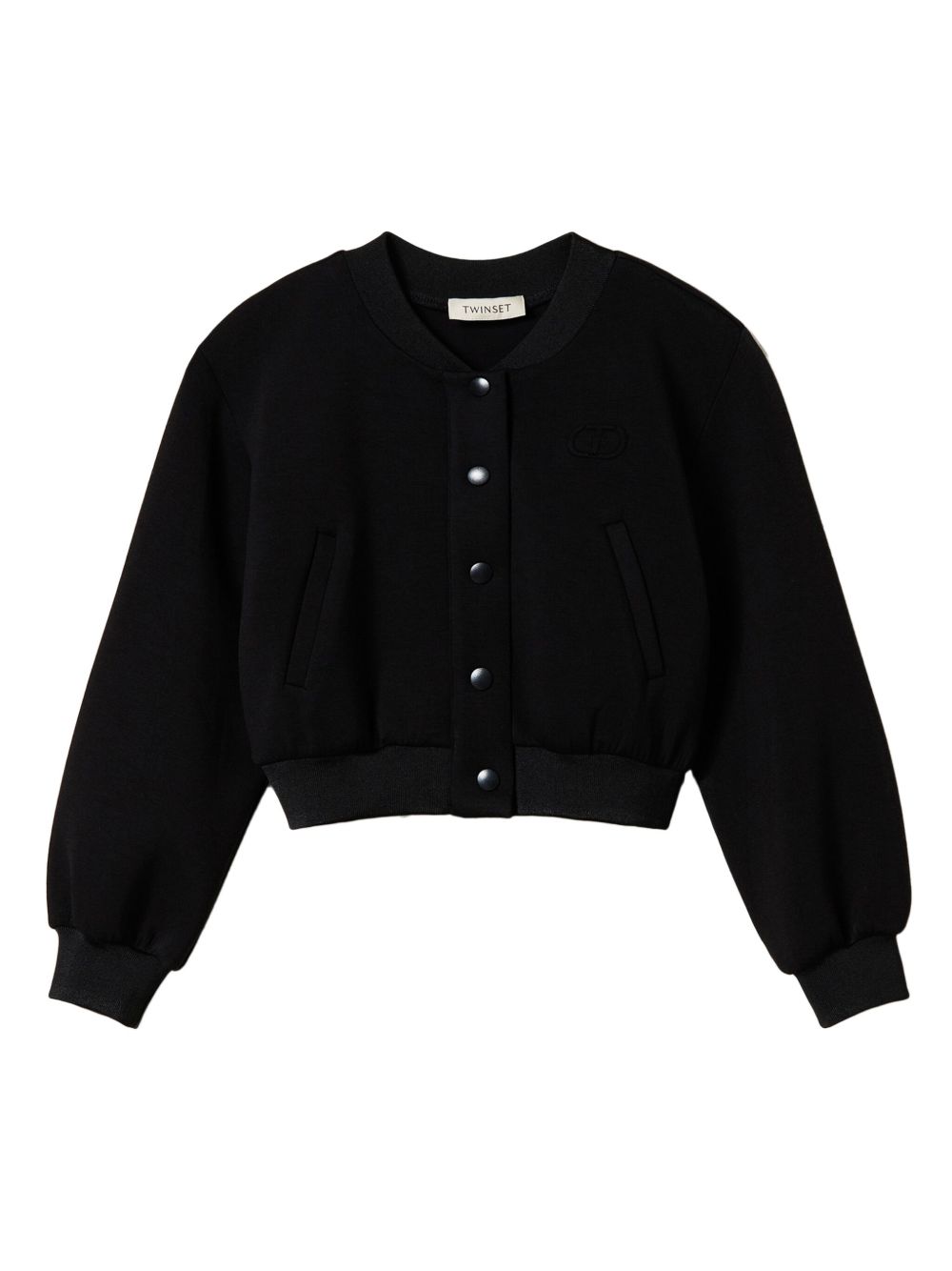 TWINSET Kids 潜水面料飞行员夹克 - 黑色