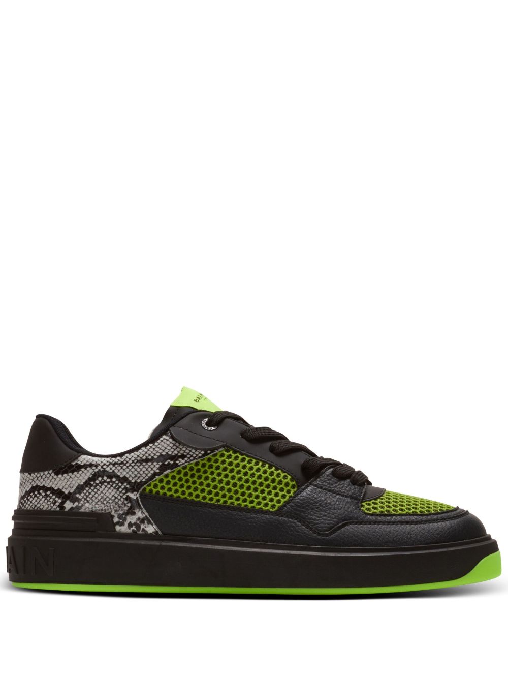 Balmain B-Court Flip 仿蛇皮运动鞋 - 黑色