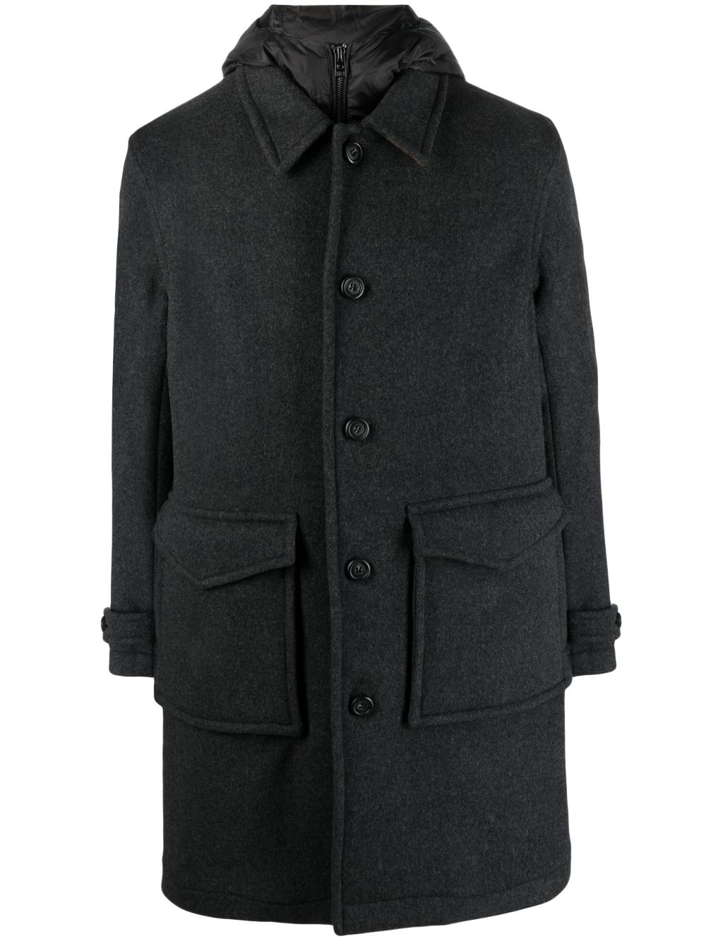 Woolrich 羊毛混纺排扣外套 - 灰色