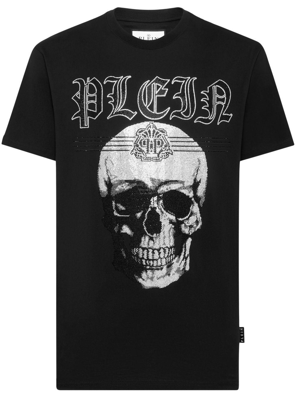 Philipp Plein logo印花棉T恤 - 黑色