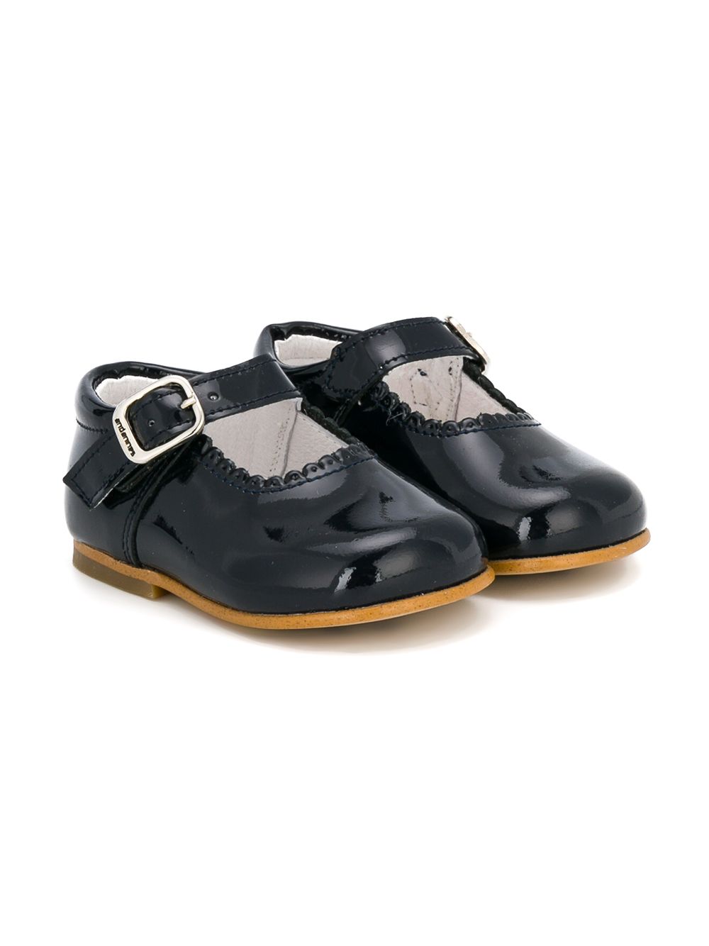 Andanines Shoes 扇贝形细节平底鞋 - 蓝色