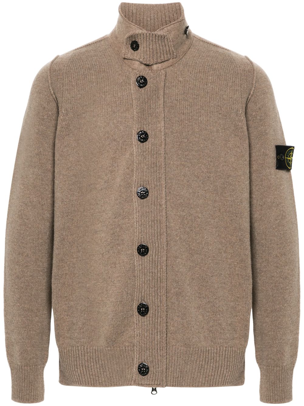 Stone Island 罗盘徽章开衫 - 褐色