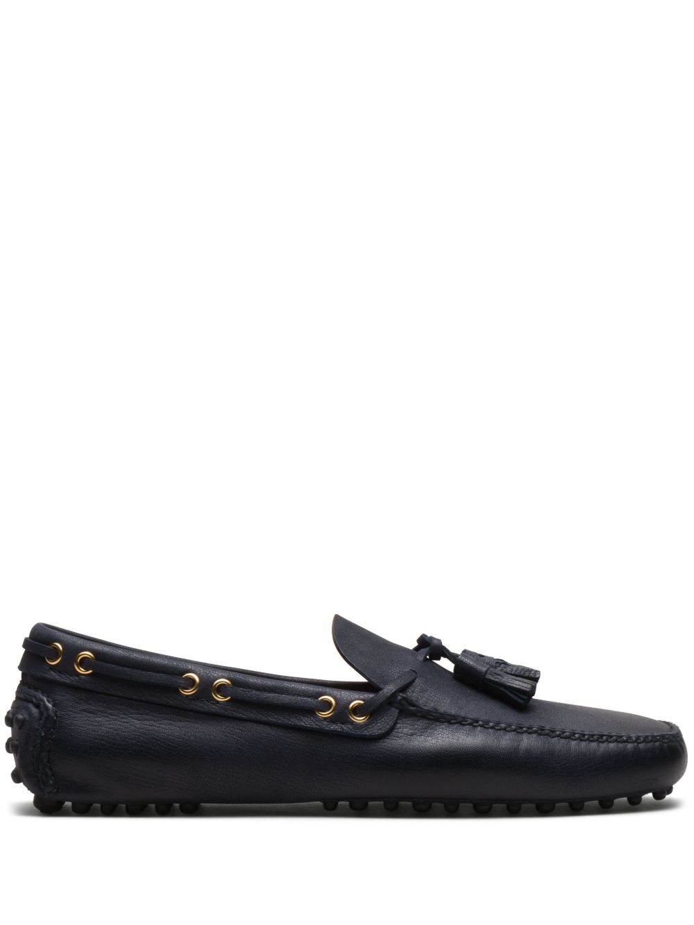 Car Shoe 流苏皮质乐福鞋 - 蓝色