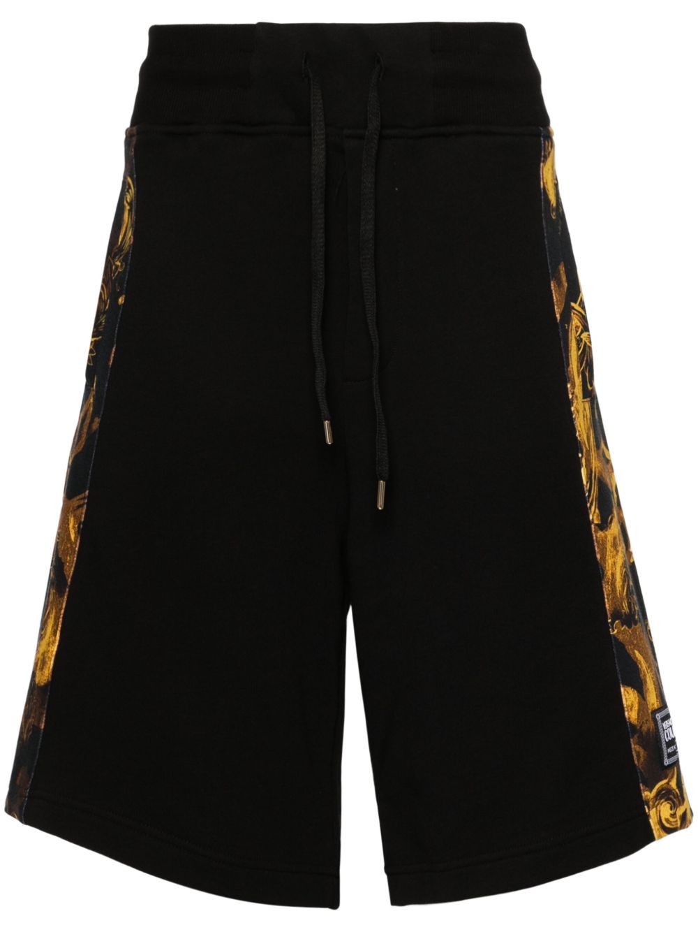 Versace Jeans Couture Watercolour Couture 印花运动短裤 - 黑色