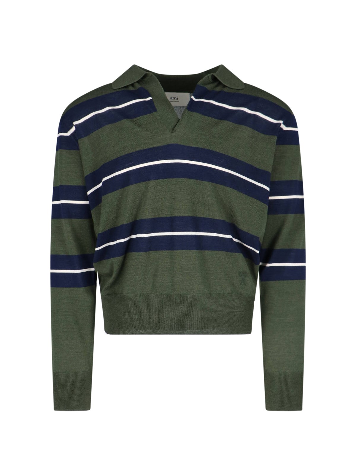 Ami Striped Polo Shirt