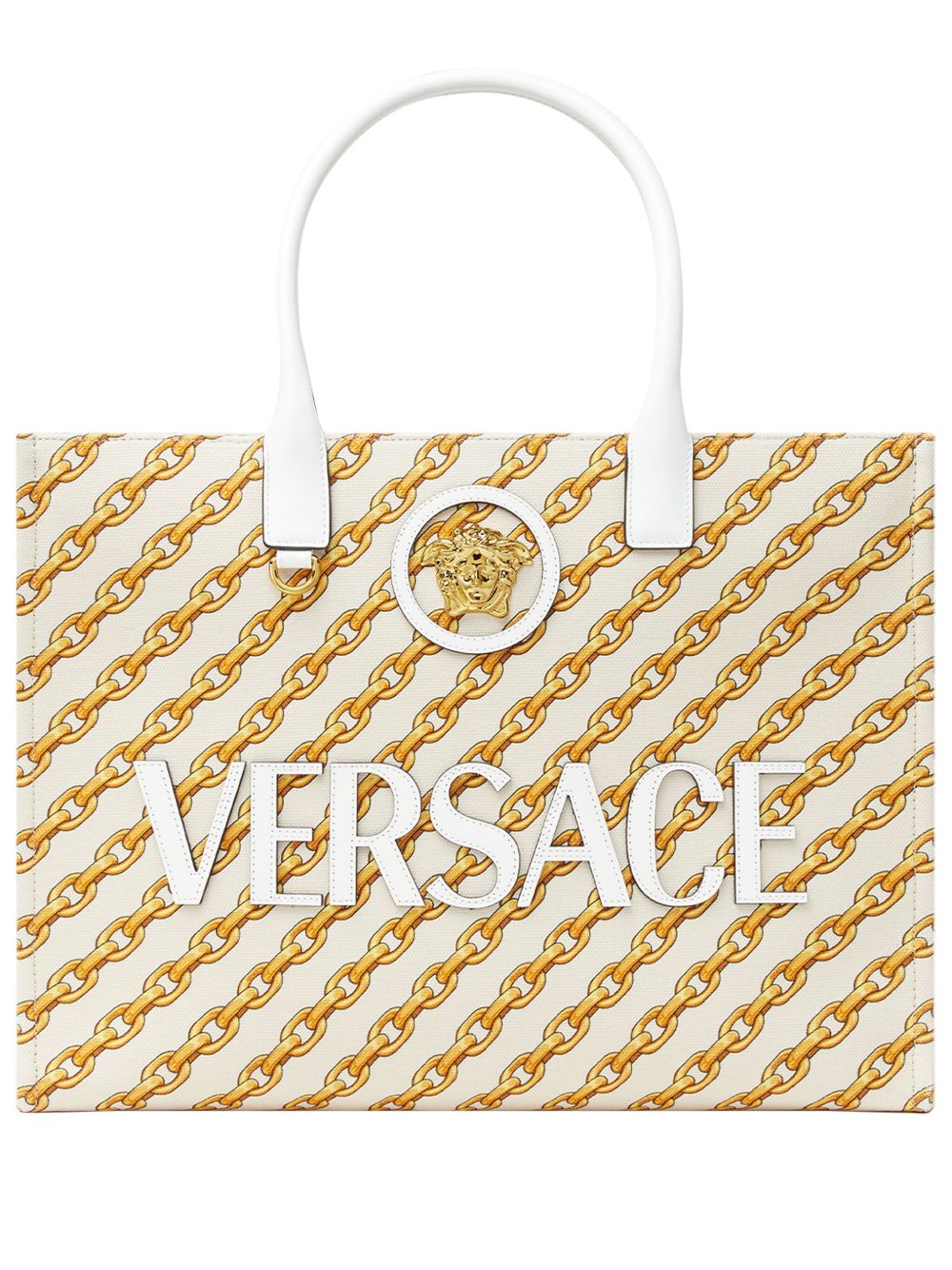 Versace logo印花托特包 - 中性色