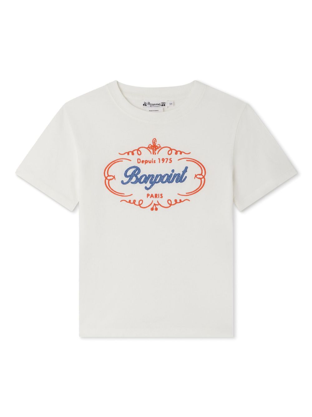 Bonpoint Thibald logo刺绣T恤 - 白色