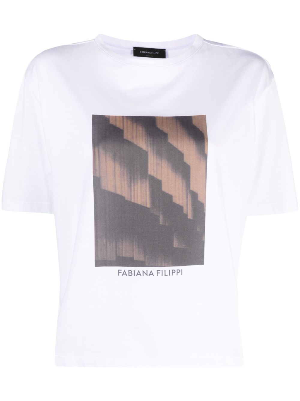 Fabiana Filippi 图案印花棉T恤 - 白色