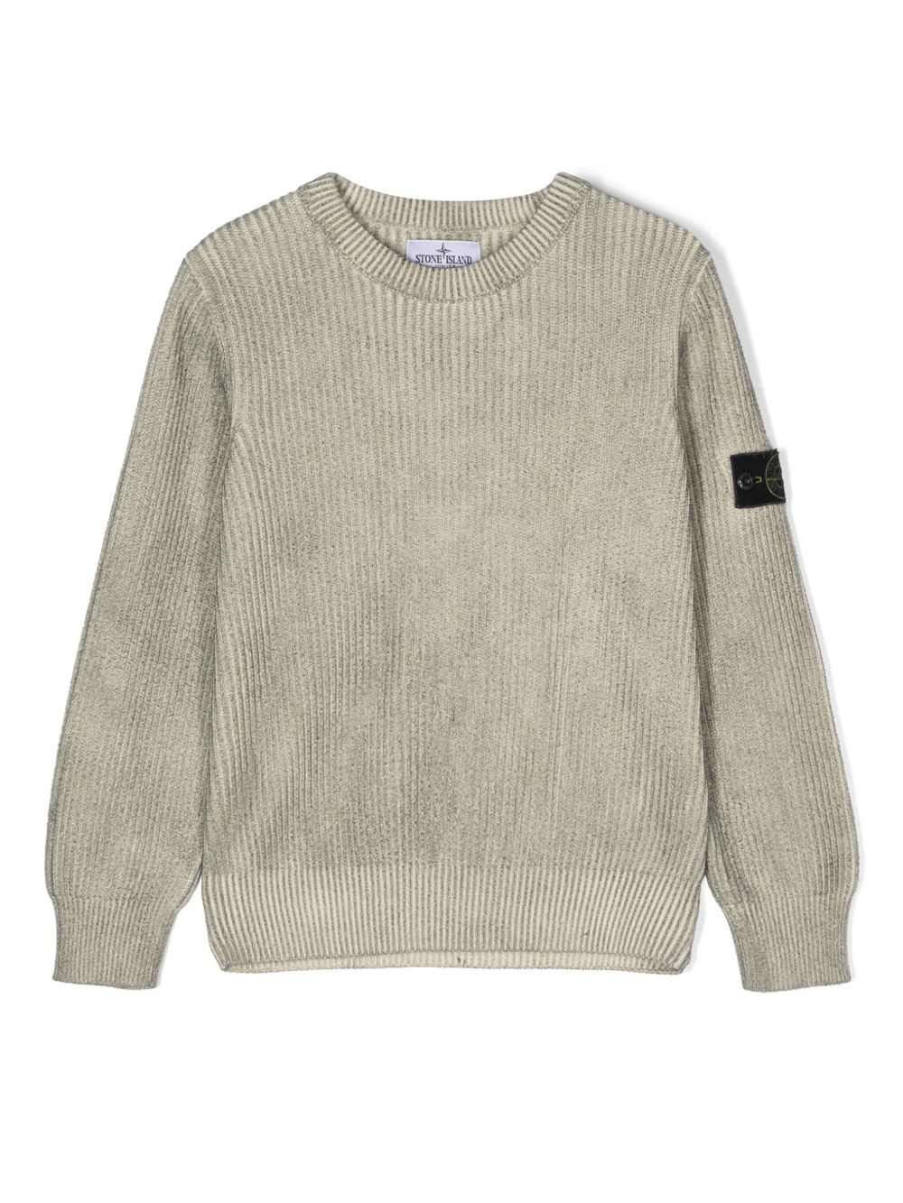 Stone Island Junior 罗盘图案棉毛衣 - 灰色