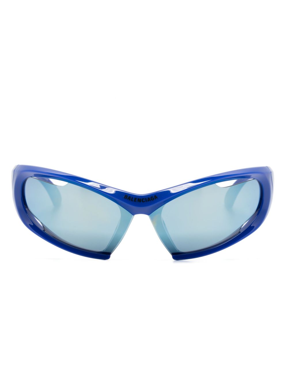 Balenciaga Eyewear Dynamo 超大框太阳眼镜 - 蓝色