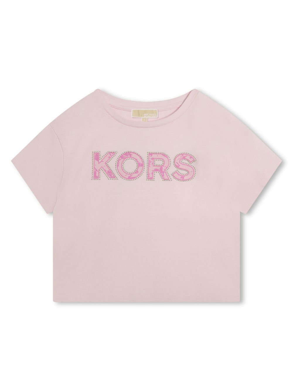 Michael Kors Kids logo印花棉T恤 - 粉色
