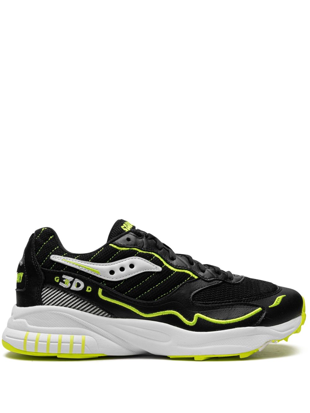 Saucony 3D Grid Hurricane Acid Yellow 运动鞋 - 黑色
