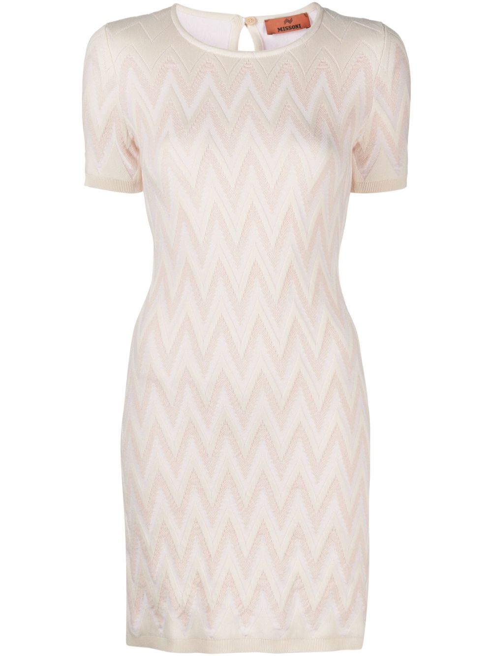 Missoni Z字形图案迷你连衣裙 - 中性色