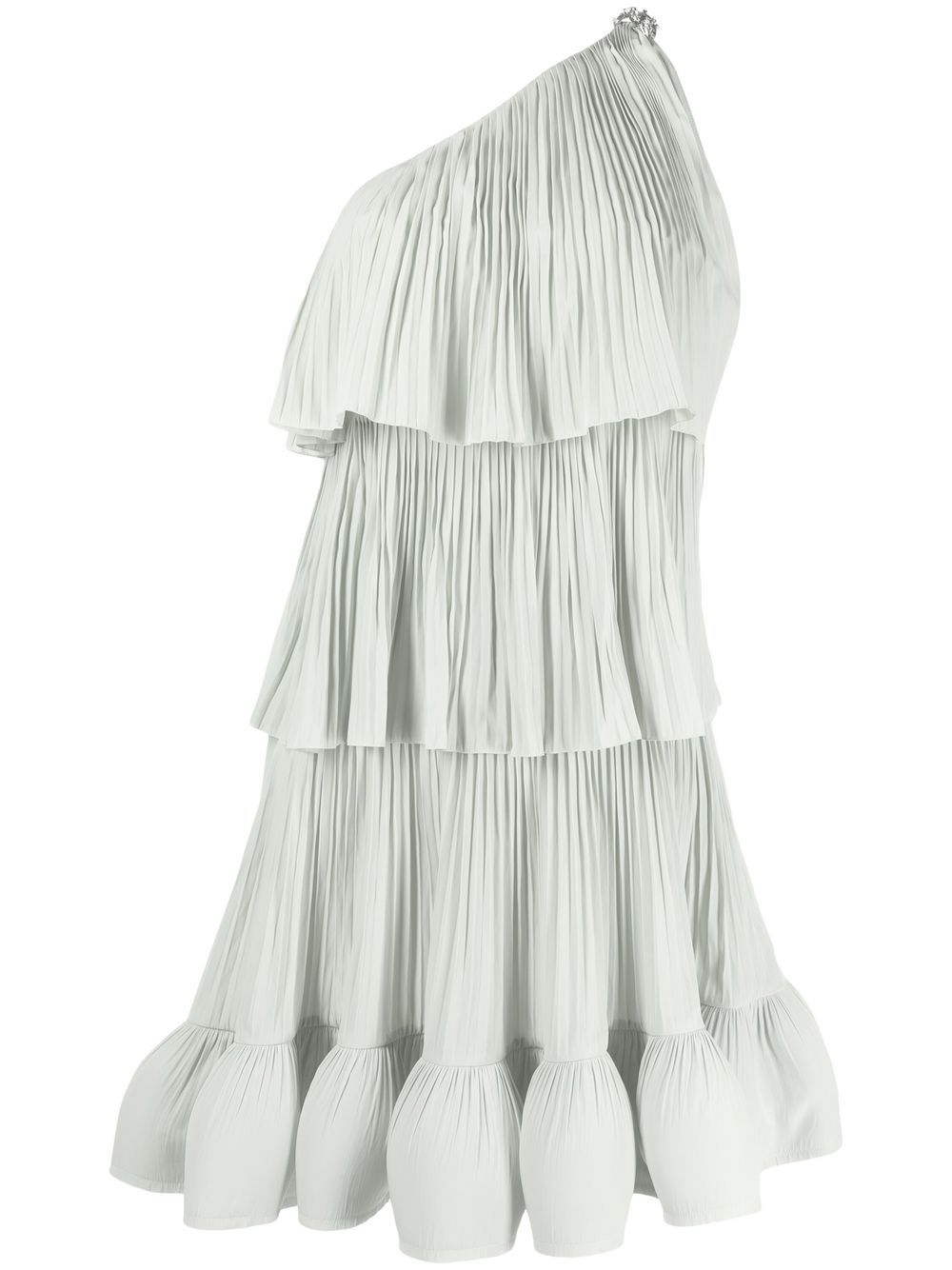 Lanvin 褶饰单肩连衣裙 - 绿色