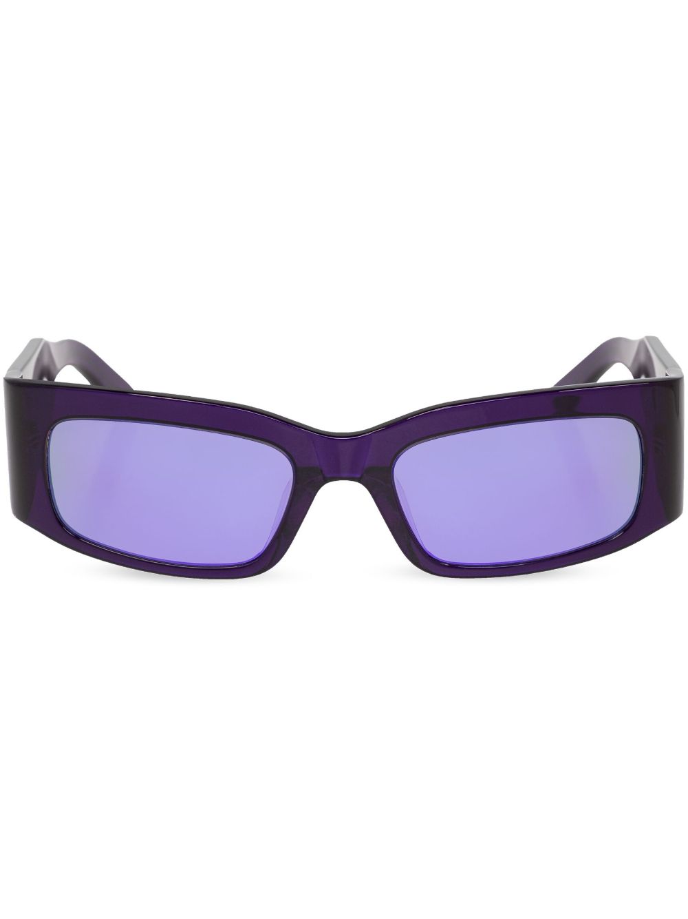 Balenciaga Eyewear logo印花长方形镜框太阳眼镜 - 紫色