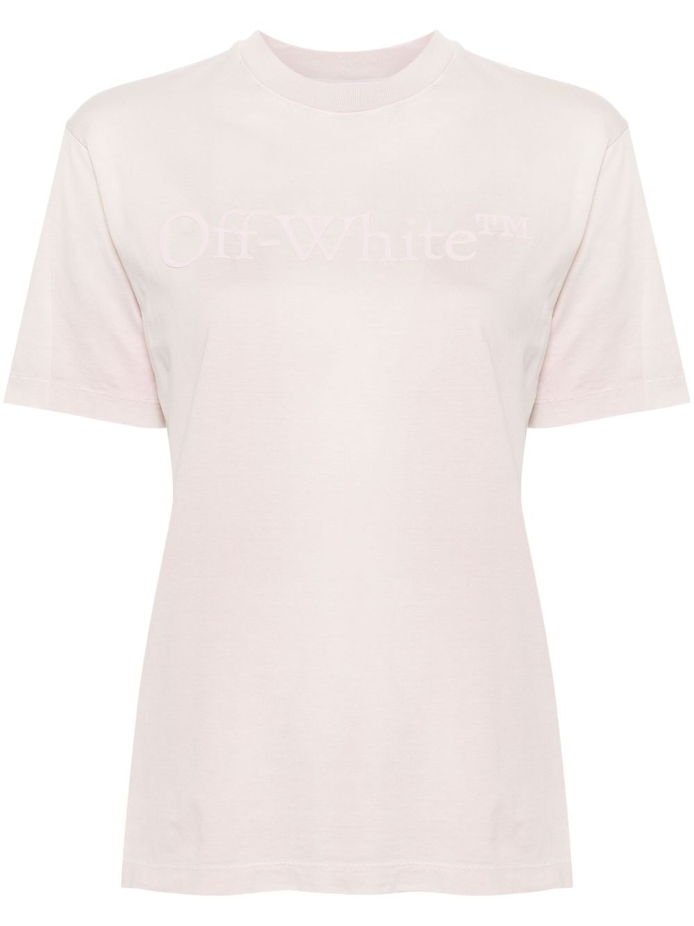 Off-White logo印花渐变色T恤 - 粉色