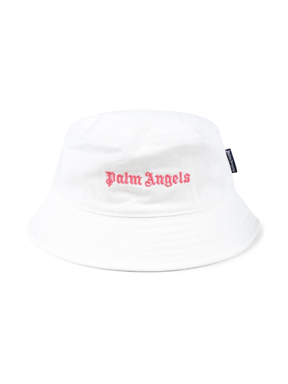 Palm Angels Kids logo刺绣渔夫帽 - 白色