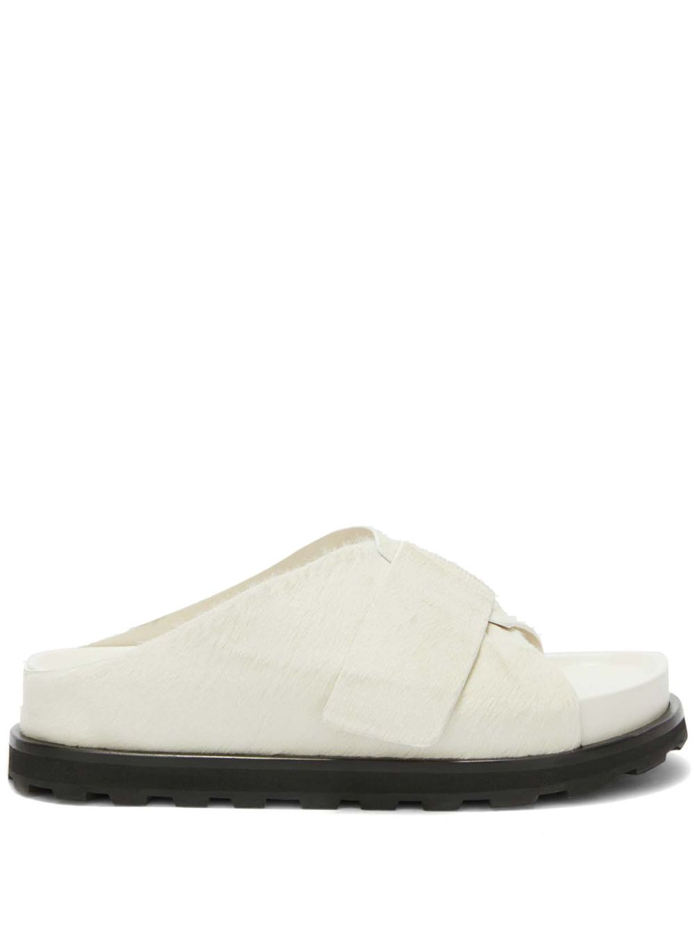 Jil Sander 皮毛一体厚底拖鞋 - 白色