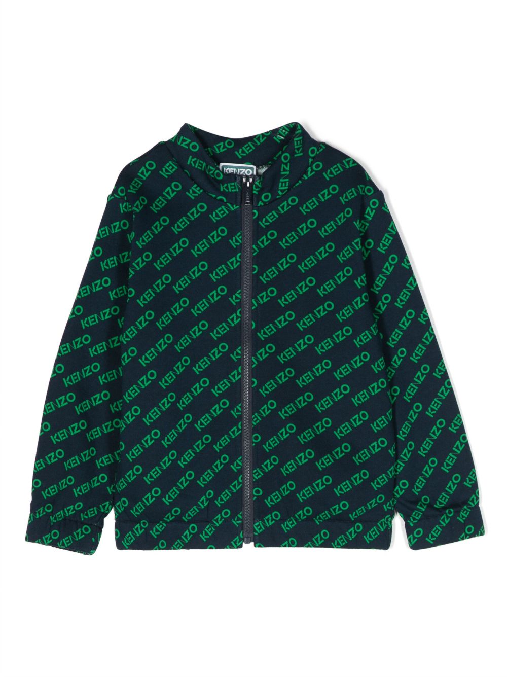 Kenzo Kids logo印花棉夹克 - 蓝色