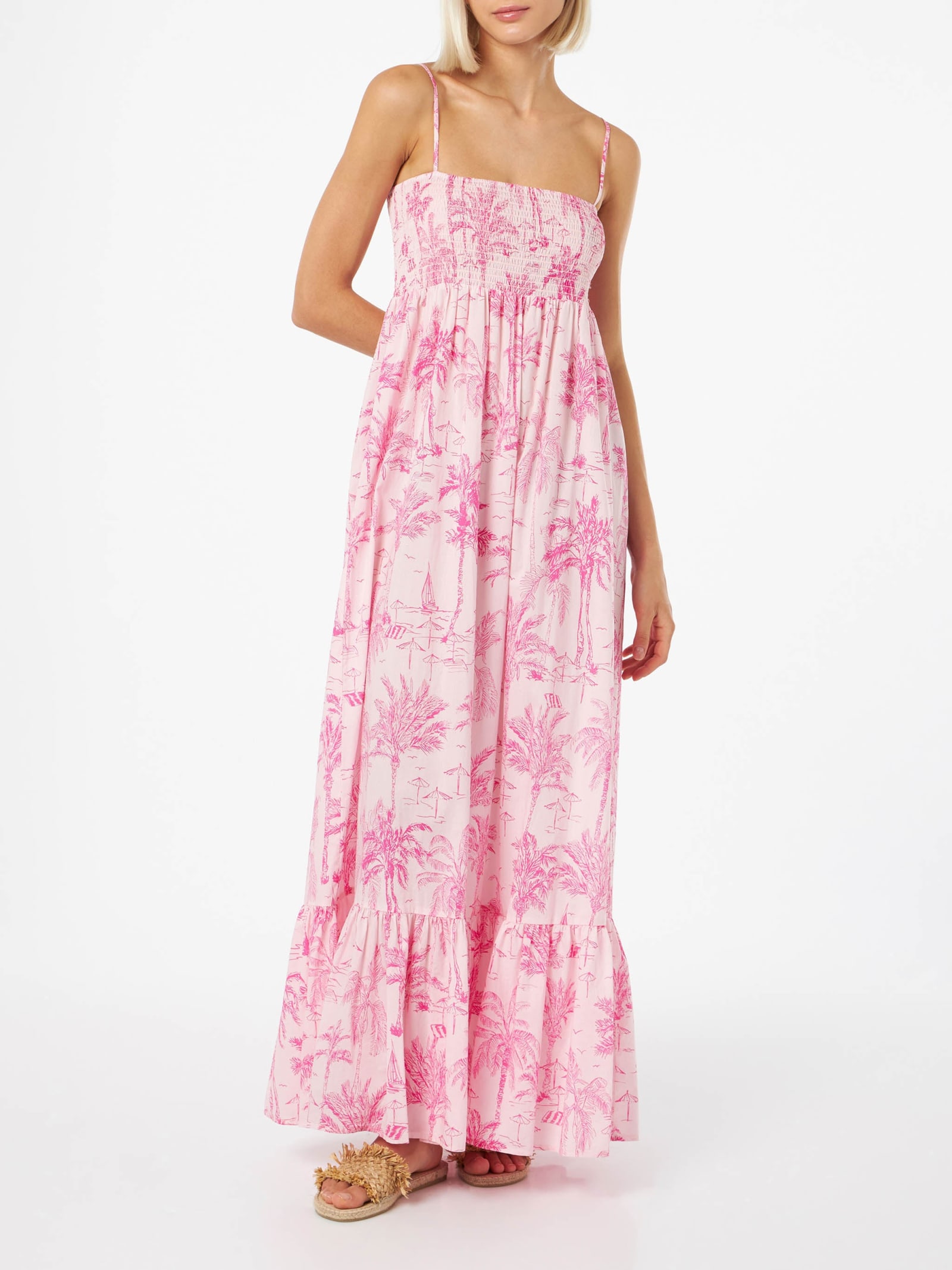 MC2 Saint Barth Woman Cotton Dress Jemma With Smocked Embroidery