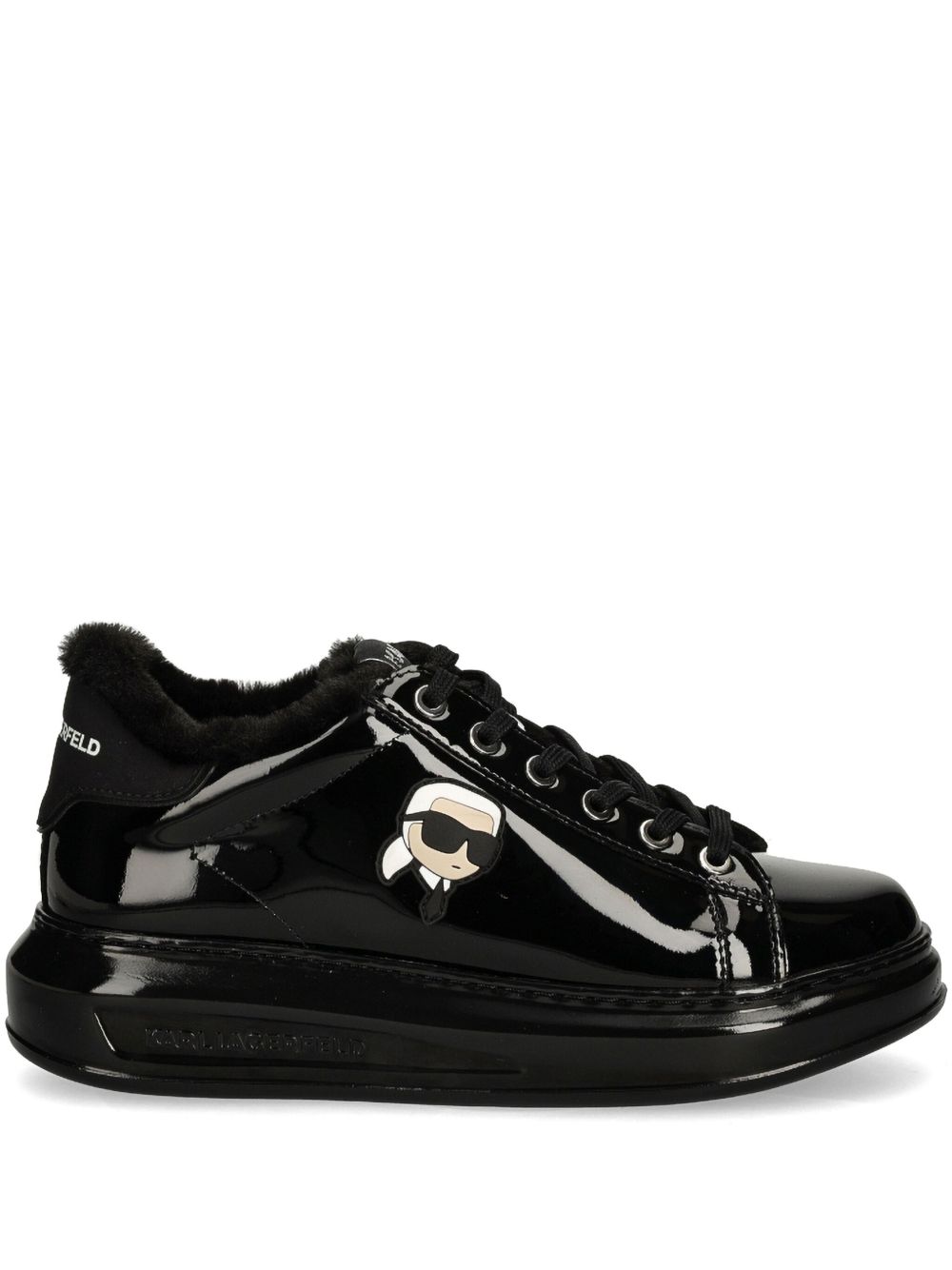 Karl Lagerfeld Ikonik NFT Kapri 皮质运动鞋 - 黑色