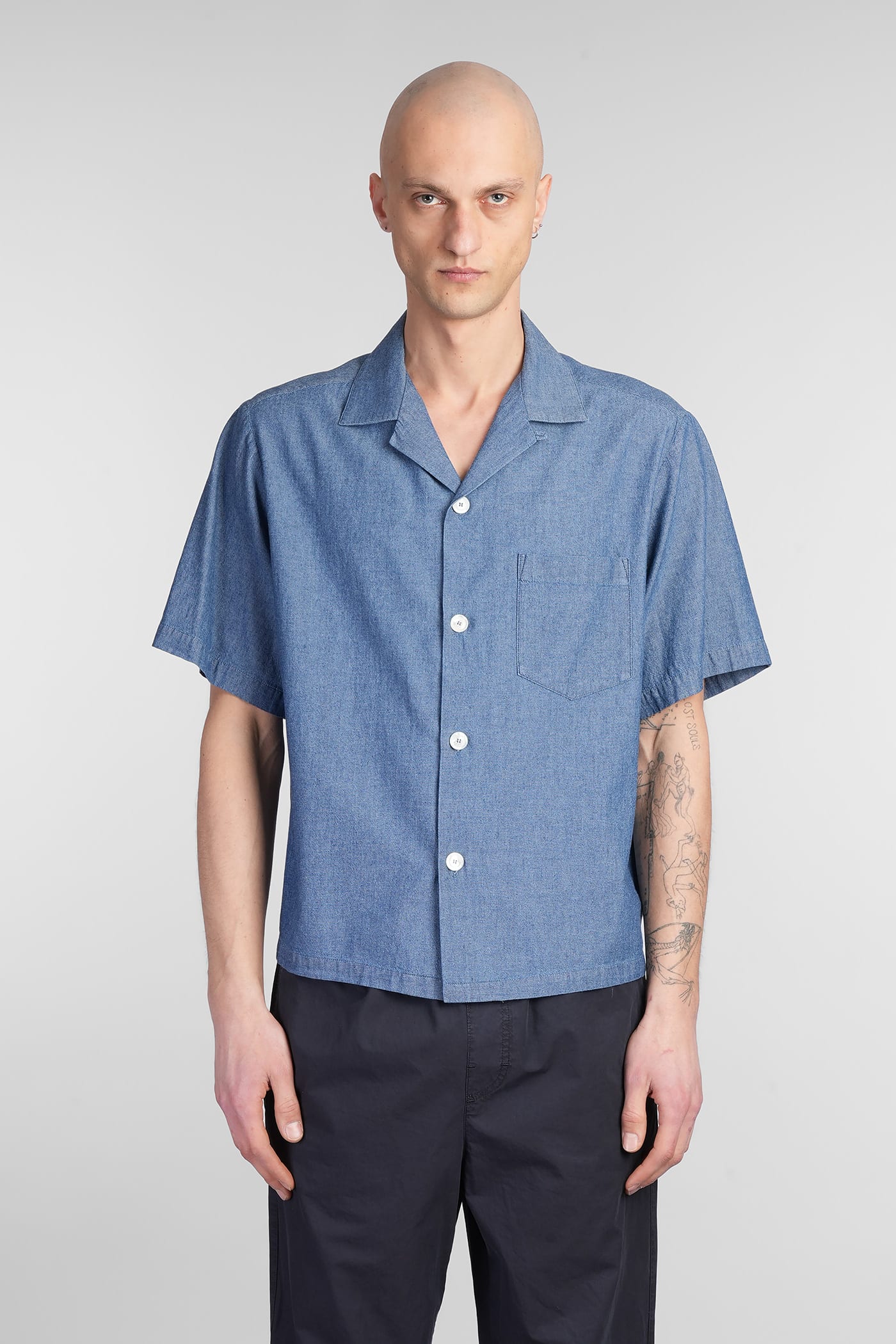 Aspesi Jarvis Shirt In Blue Cotton