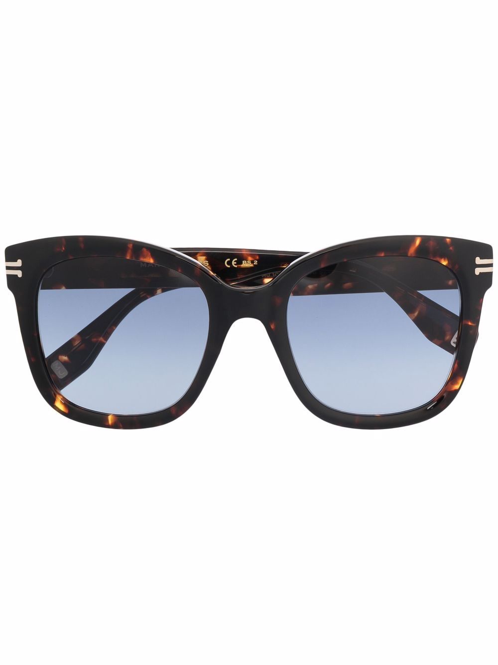 Marc Jacobs Eyewear 玳瑁纹方框太阳眼镜 - 褐色