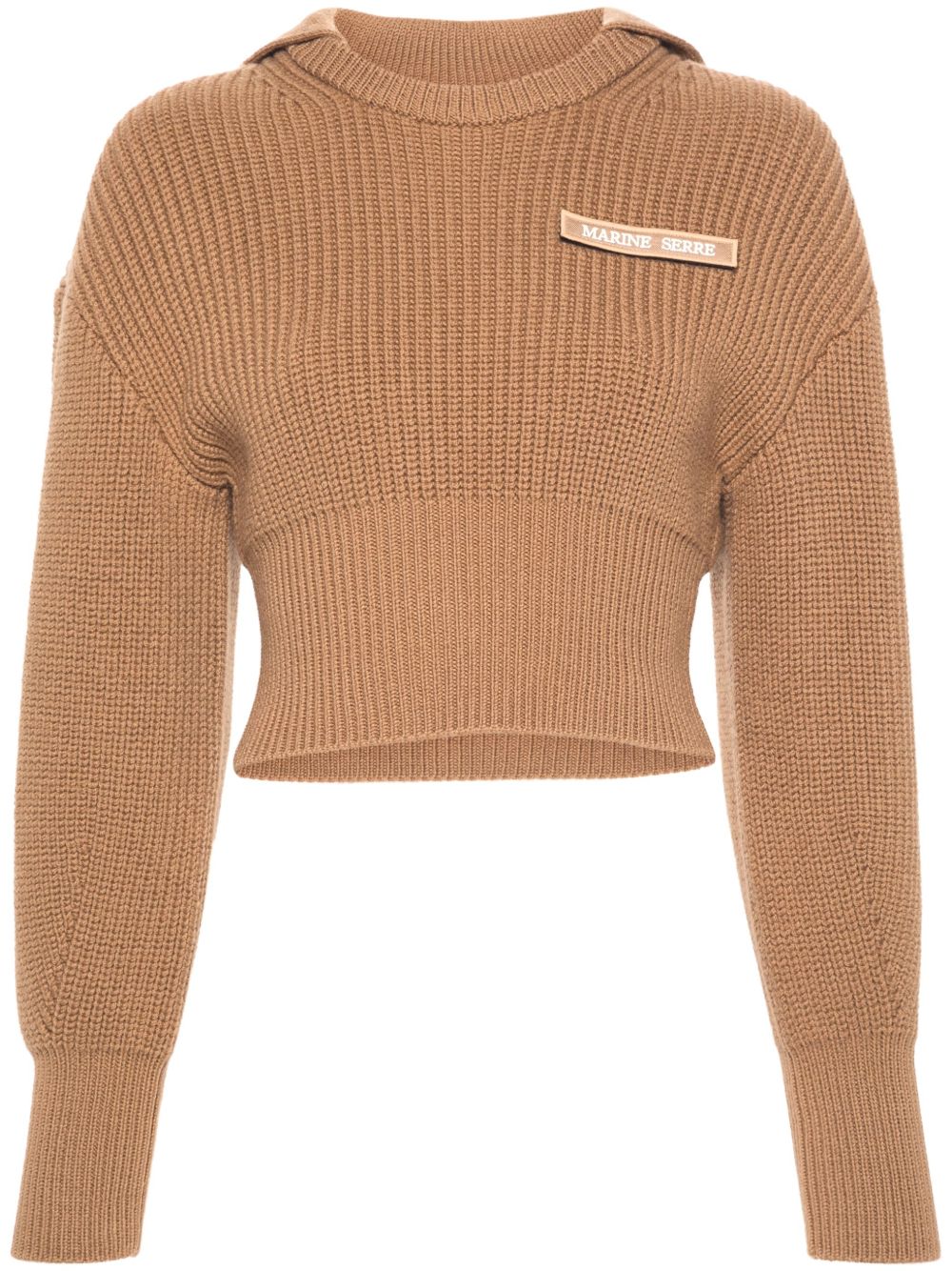 Marine Serre Half Cardigan Knit Sailor 毛衣 - 褐色